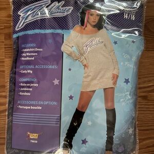 Flashdance Sweatshirt Dress Costume with Leg Warmers